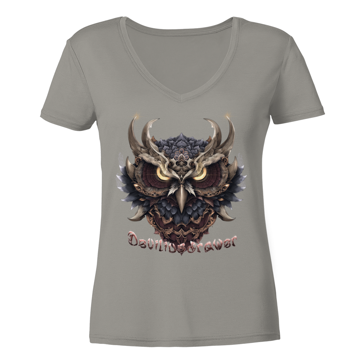 Deviliusdrawer Golden Owl - Ladies V-Neck Shirt