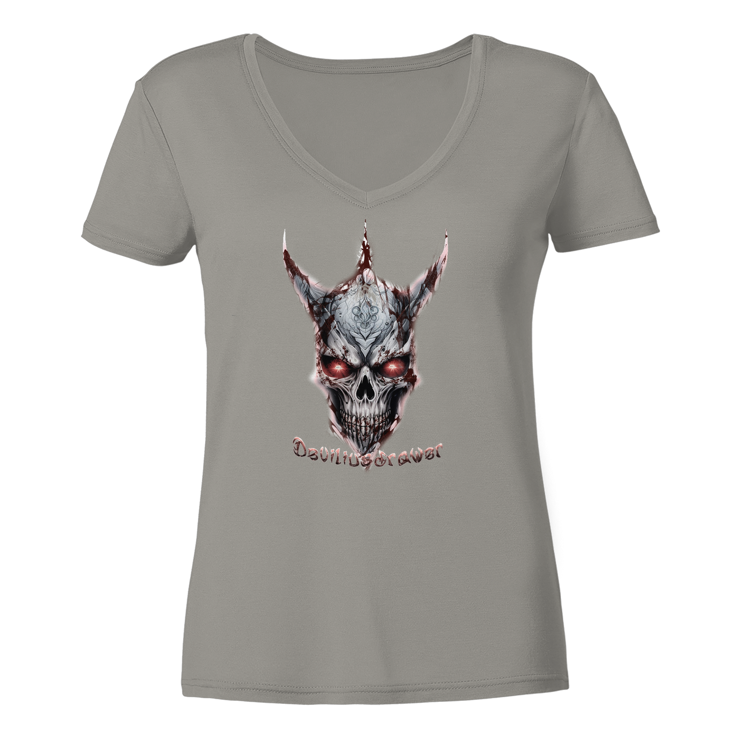 Deviliusdrawer Bloody Skeleton - Ladies V-Neck Shirt