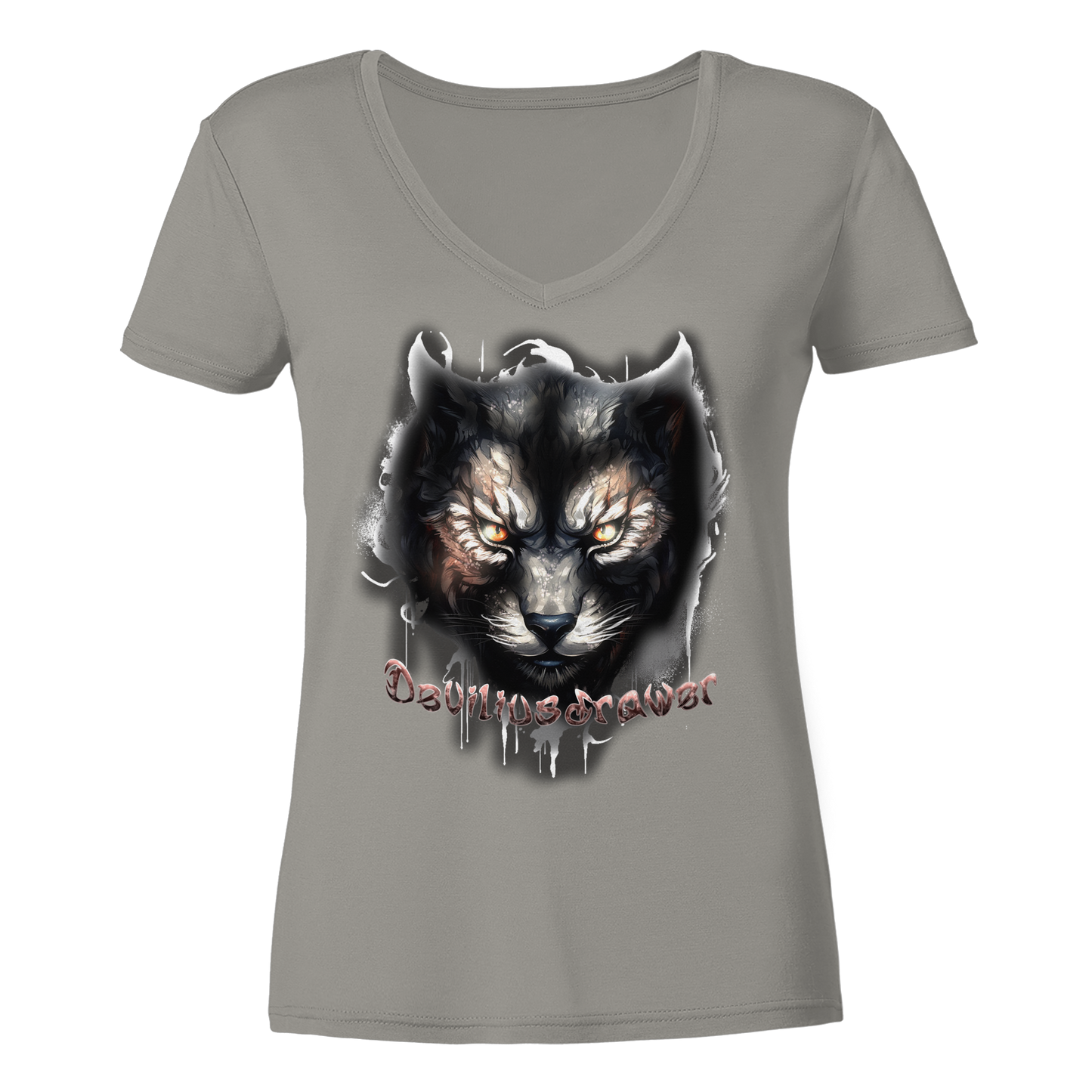 Deviliusdrawer Vampire Cat - Ladies V-Neck Shirt