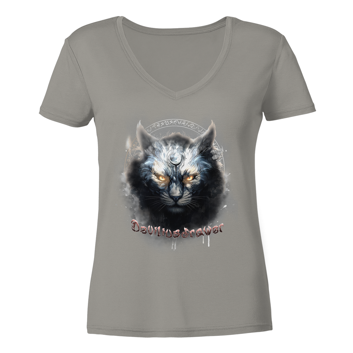 Deviliusdrawer Mysthic Cat - Ladies V-Neck Shirt