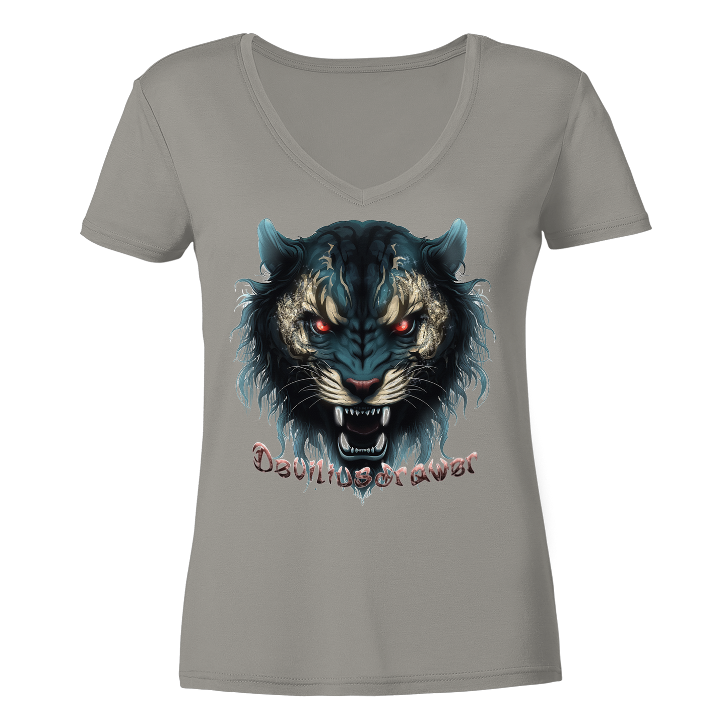 Deviliusdrawer Tigercat - Ladies V-Neck Shirt