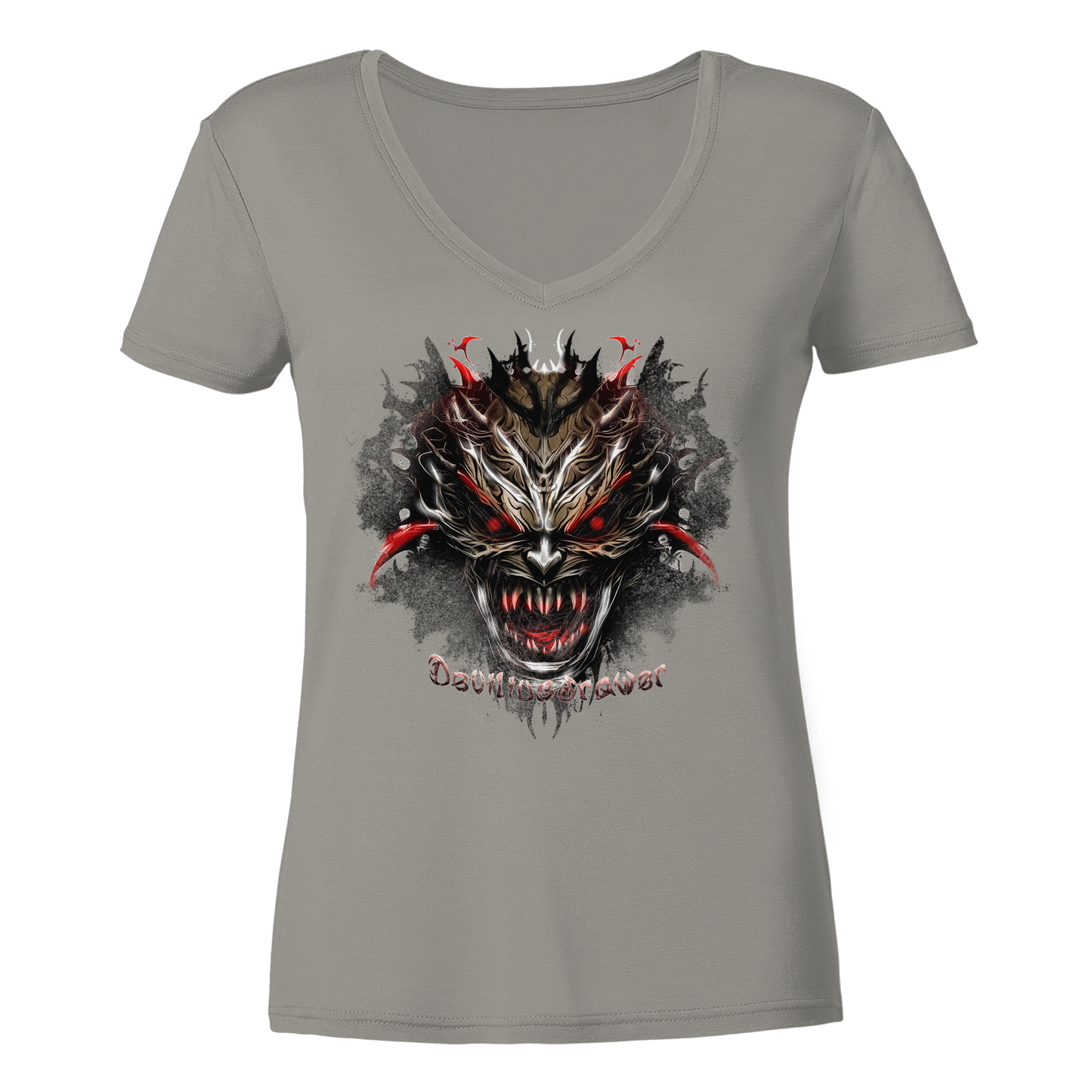 Deviliusdrawer Dark Redeyed Devil - Ladies V-Neck Shirt