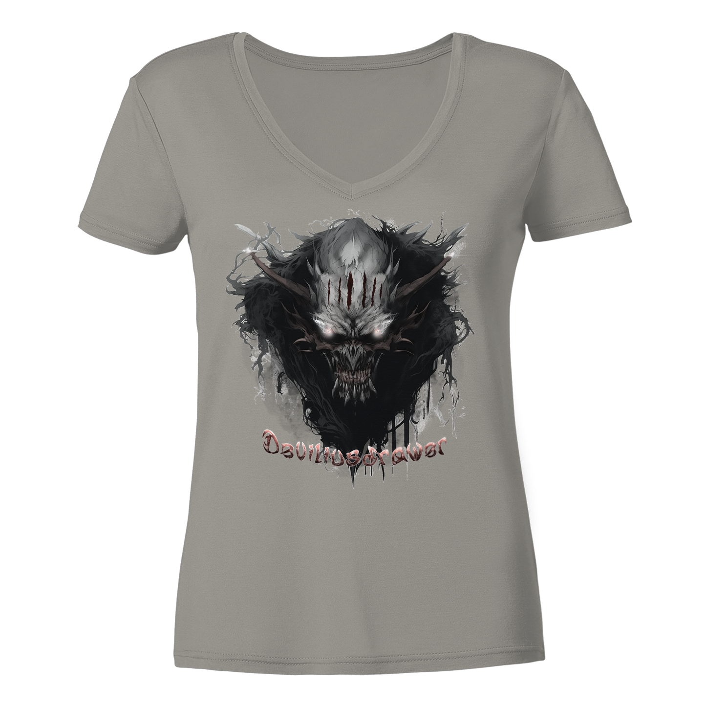 Deviliusdrawer Dark Smoke Demon - Ladies V-Neck Shirt