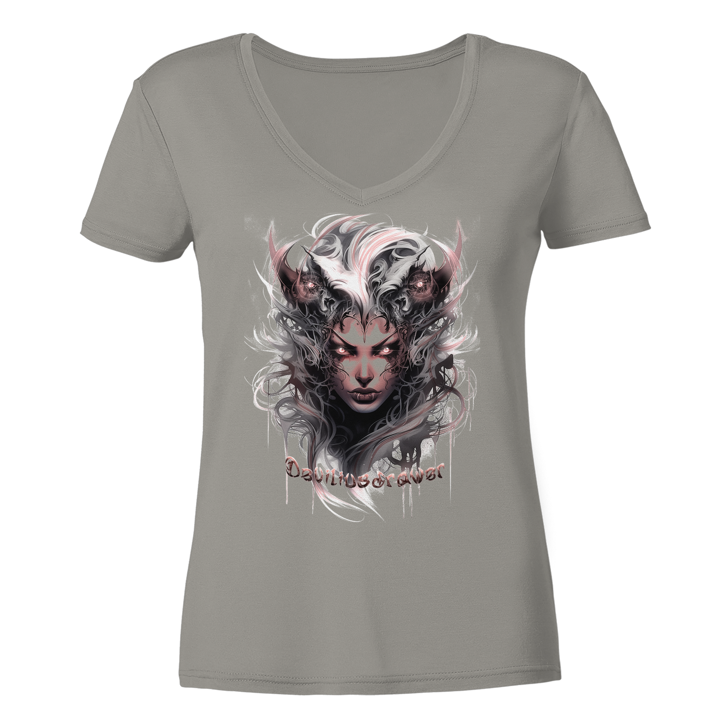 Deviliusdrawer Demonic Elf - Ladies V-Neck Shirt