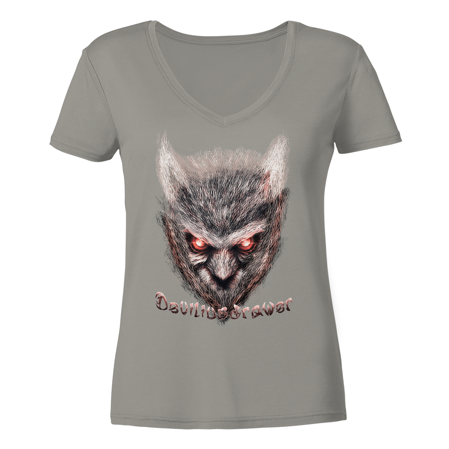Deviliusdrawer Red Eyed Owl - Ladies V-Neck Shirt