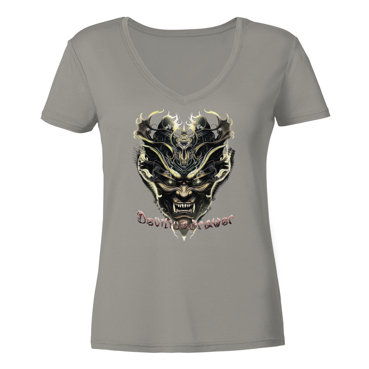 Deviliusdrawer Golden Demon Vampire - Ladies V-Neck Shirt