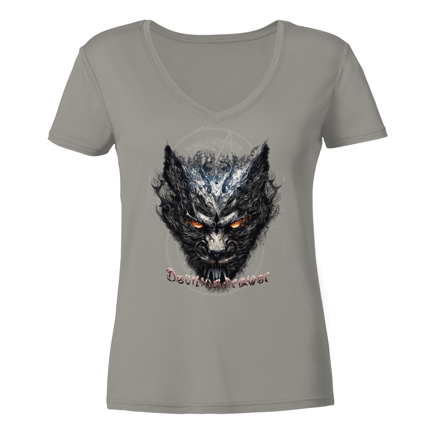 Deviliusdrawer Iron Cat - Ladies V-Neck Shirt