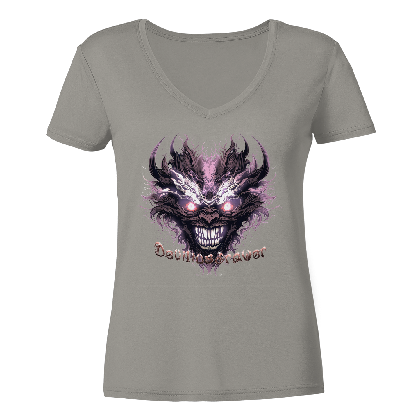 Deviliusdrawer Crazy Mask - Ladies V-Neck Shirt