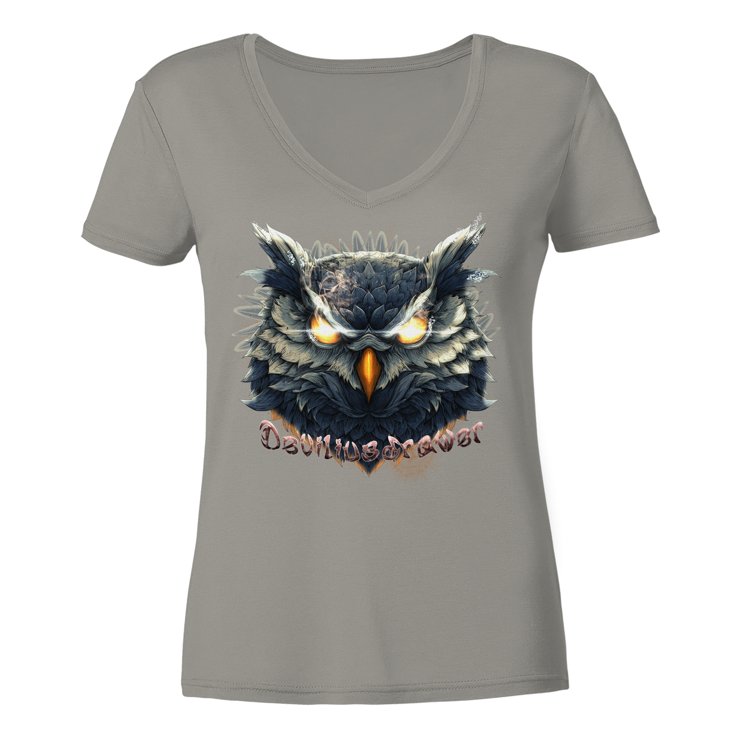 Deviliusdrawer Dark Fire Owl - Ladies V-Neck Shirt