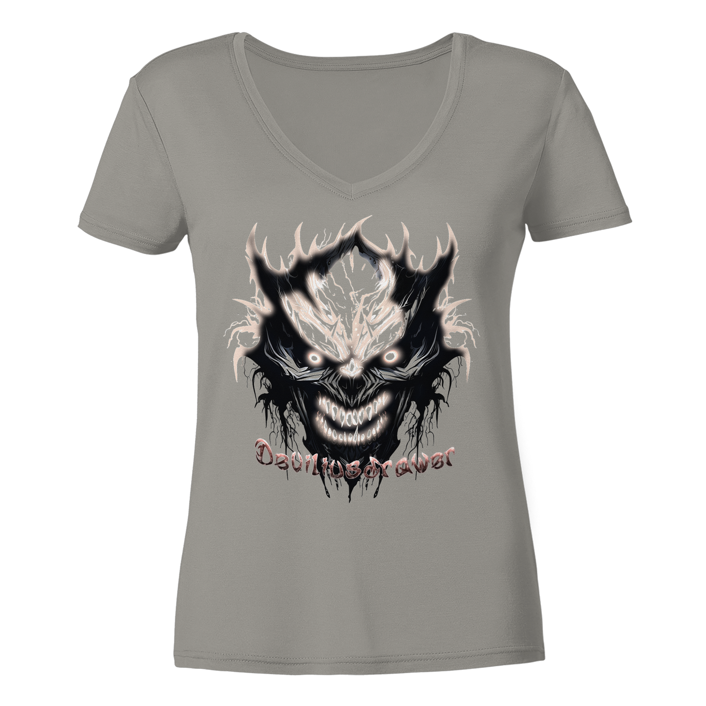 Deviliusdrawer Crazy Glow Devil - Ladies V-Neck Shirt