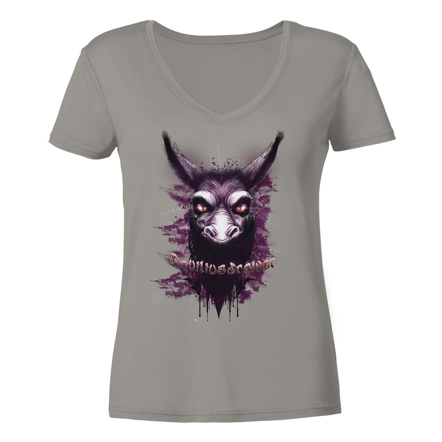 Deviliusdrawer Purple Donkey - Ladies V-Neck Shirt