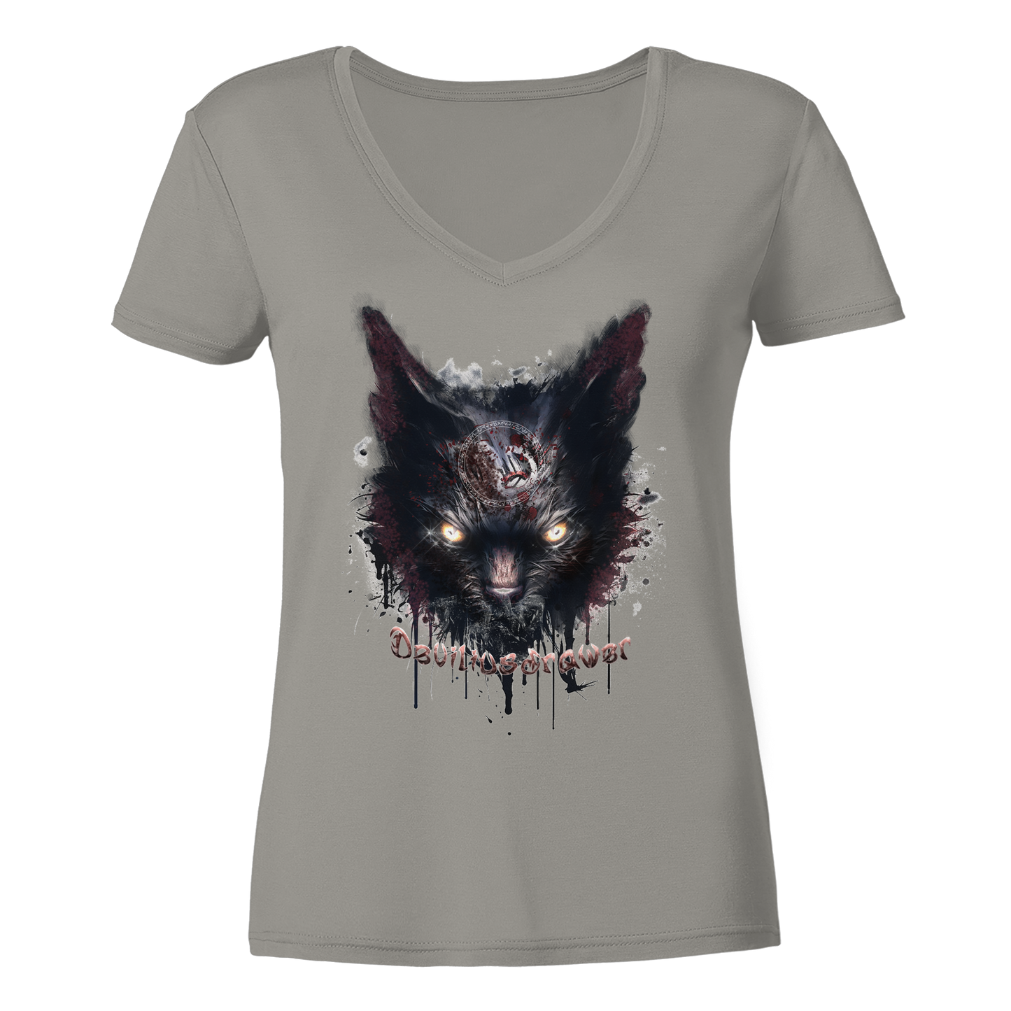 Deviliusdrawer Zombie Cat - Ladies V-Neck Shirt