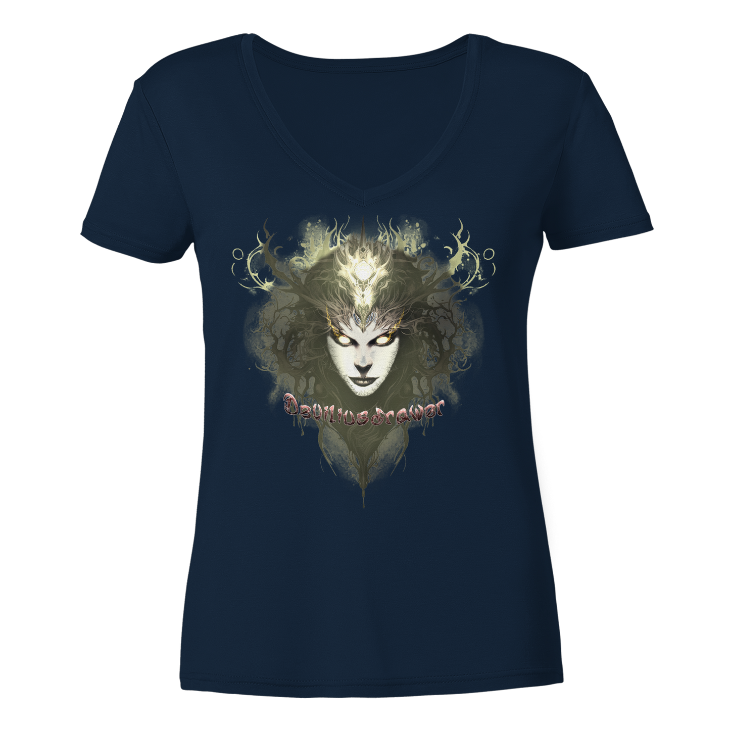 Deviliusdrawer Golden Demonica - Ladies V-Neck Shirt