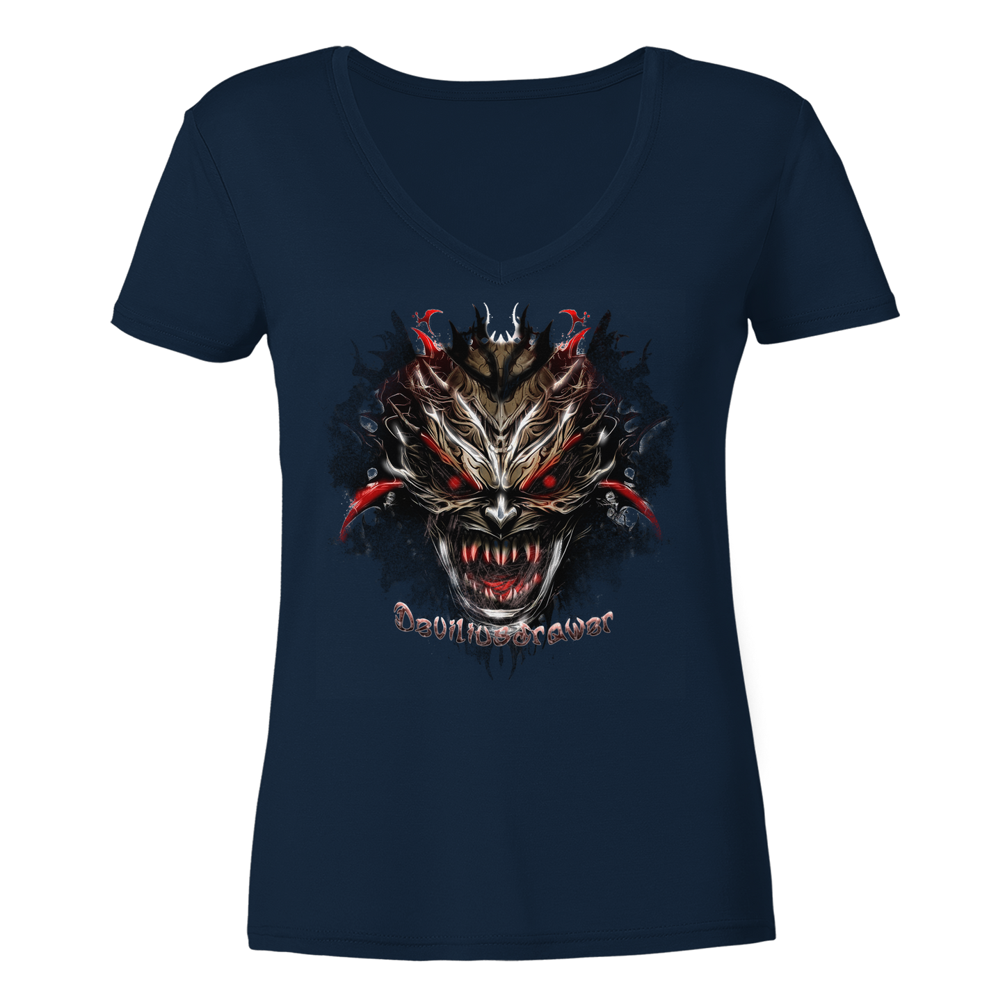 Deviliusdrawer Dark Redeyed Devil - Ladies V-Neck Shirt