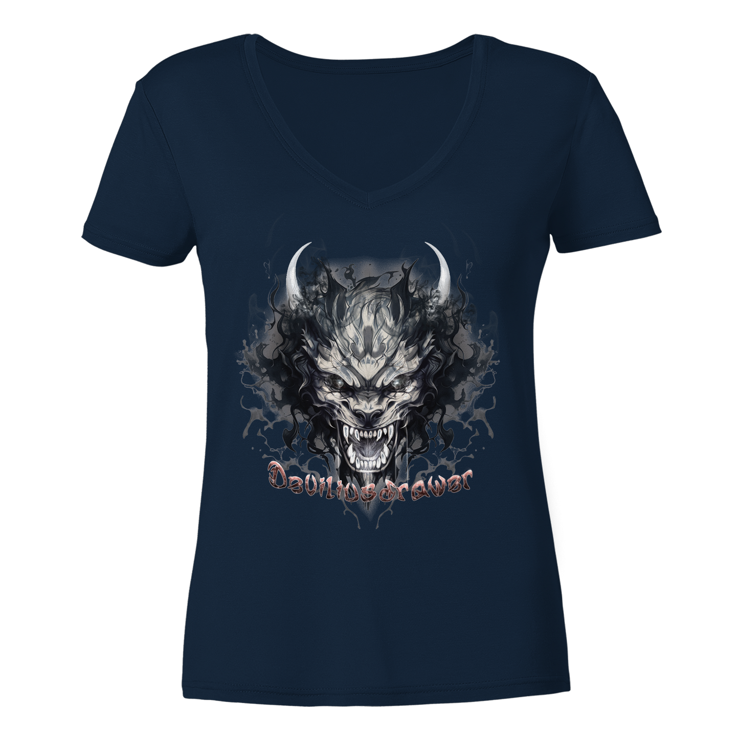 Deviliusdrawer Smoke Beast - Ladies V-Neck Shirt