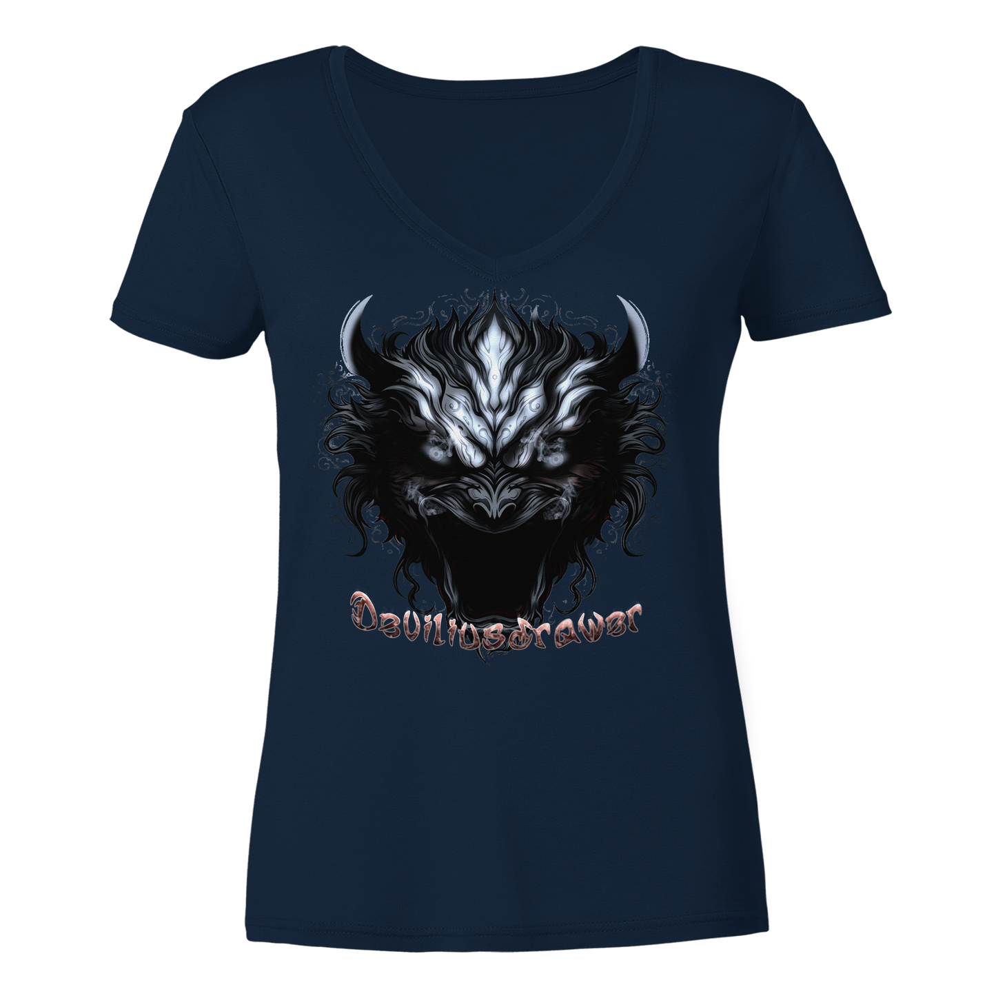 Deviliusdrawer Zombie Demon - Ladies V-Neck Shirt