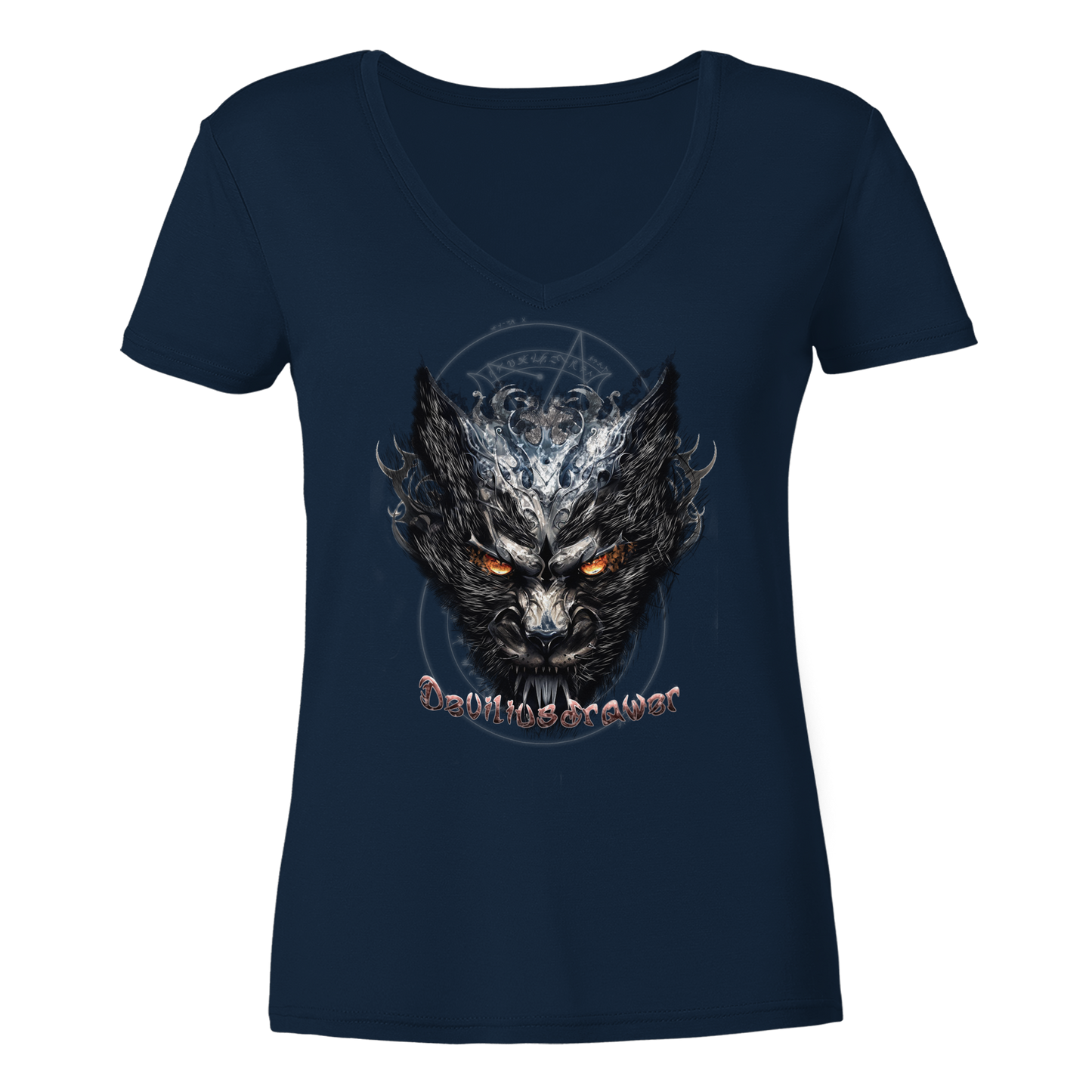 Deviliusdrawer Iron Cat - Ladies V-Neck Shirt