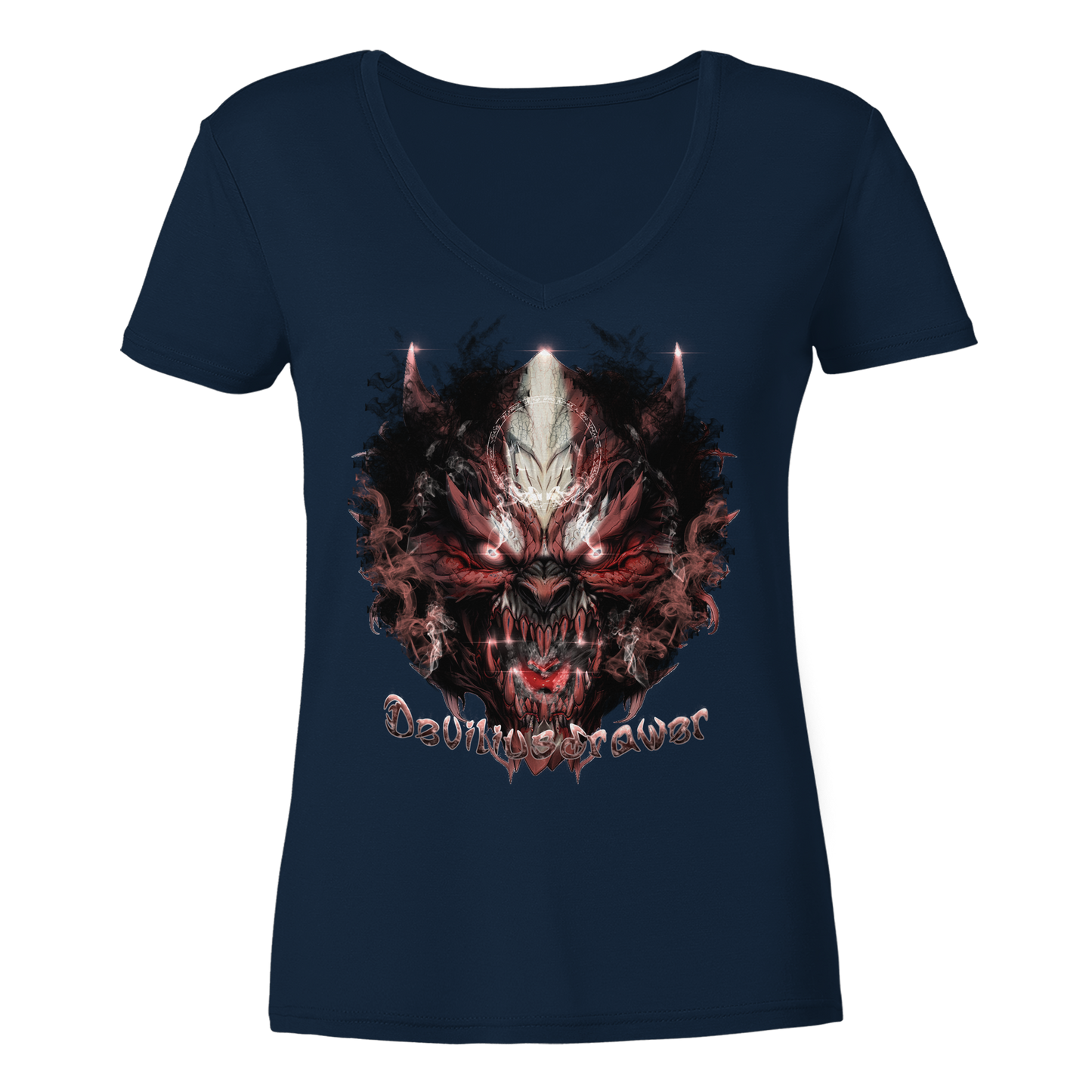 Deviliusdrawer Bloody Demon Vampire - Ladies V-Neck Shirt
