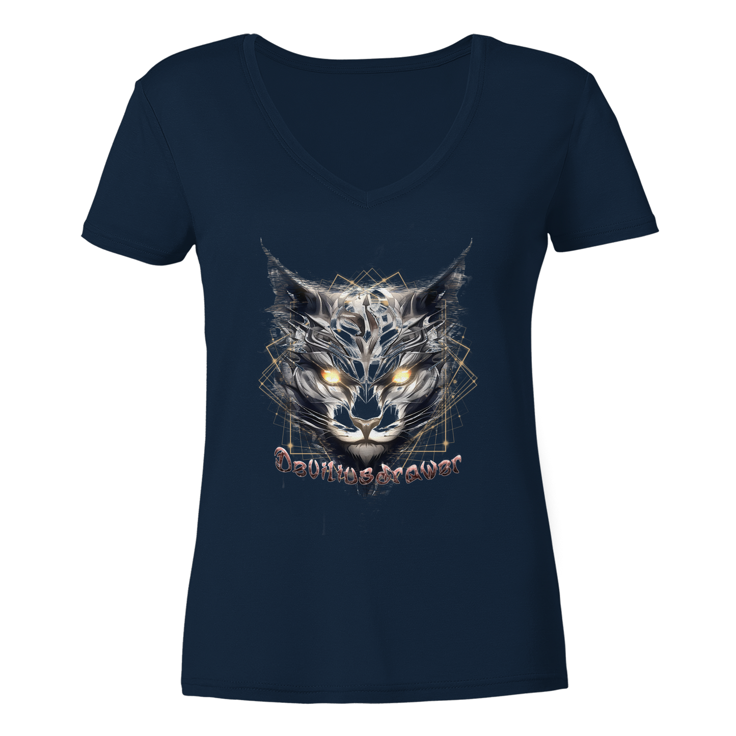 Deviliusdrawer Magician Cat - Ladies V-Neck Shirt