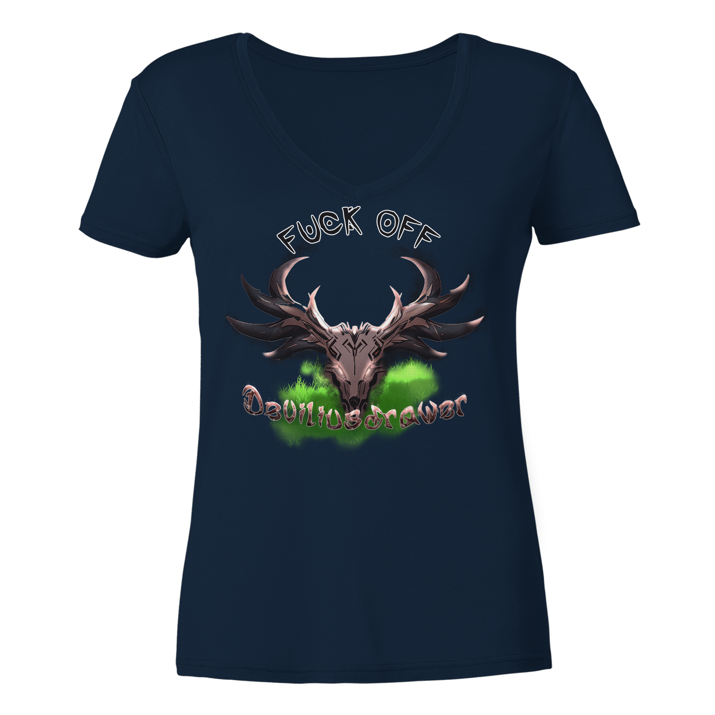Deviliusdrawer Bad Deer - Ladies V-Neck Shirt