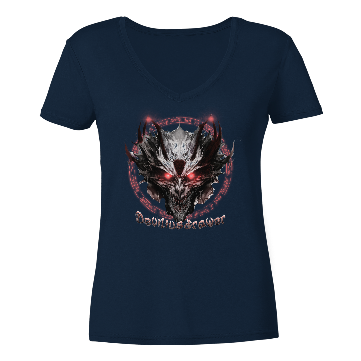 Deviliusdrawer Magic Glow Devil - Ladies V-Neck Shirt