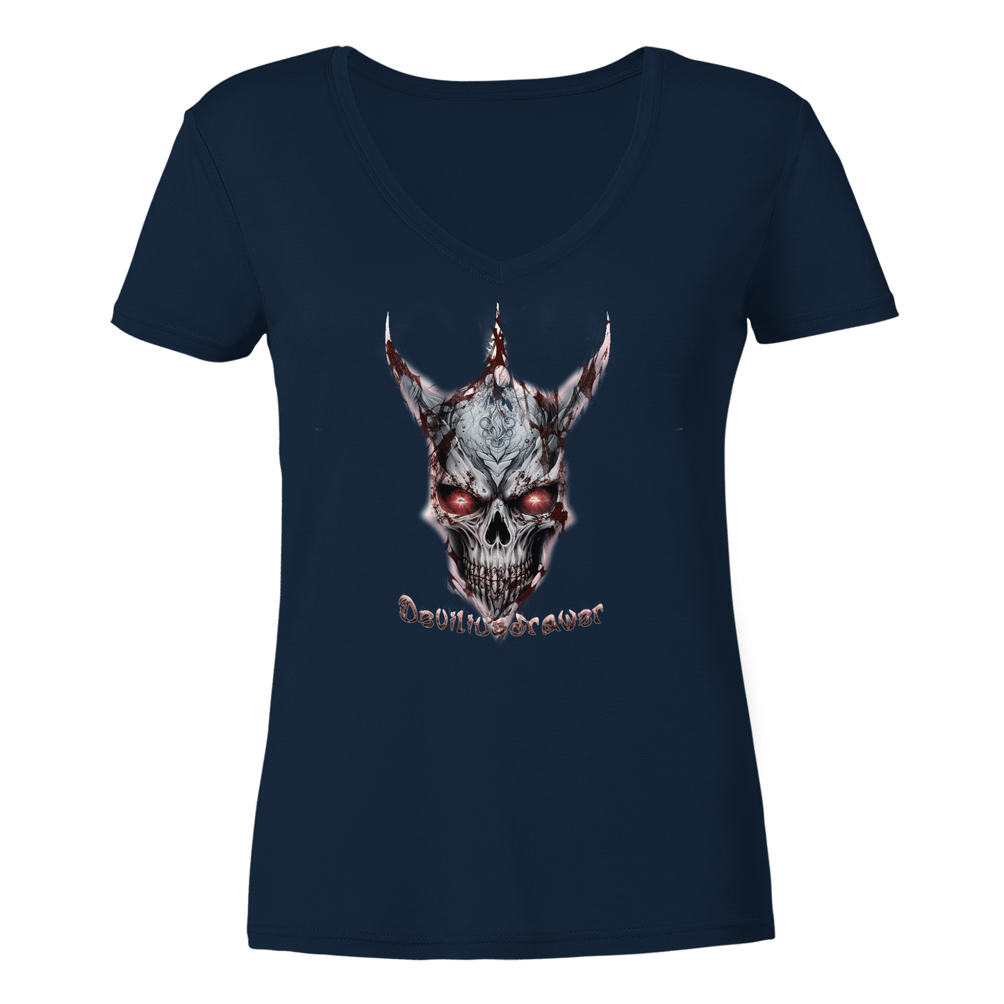 Deviliusdrawer Bloody Skeleton - Ladies V-Neck Shirt