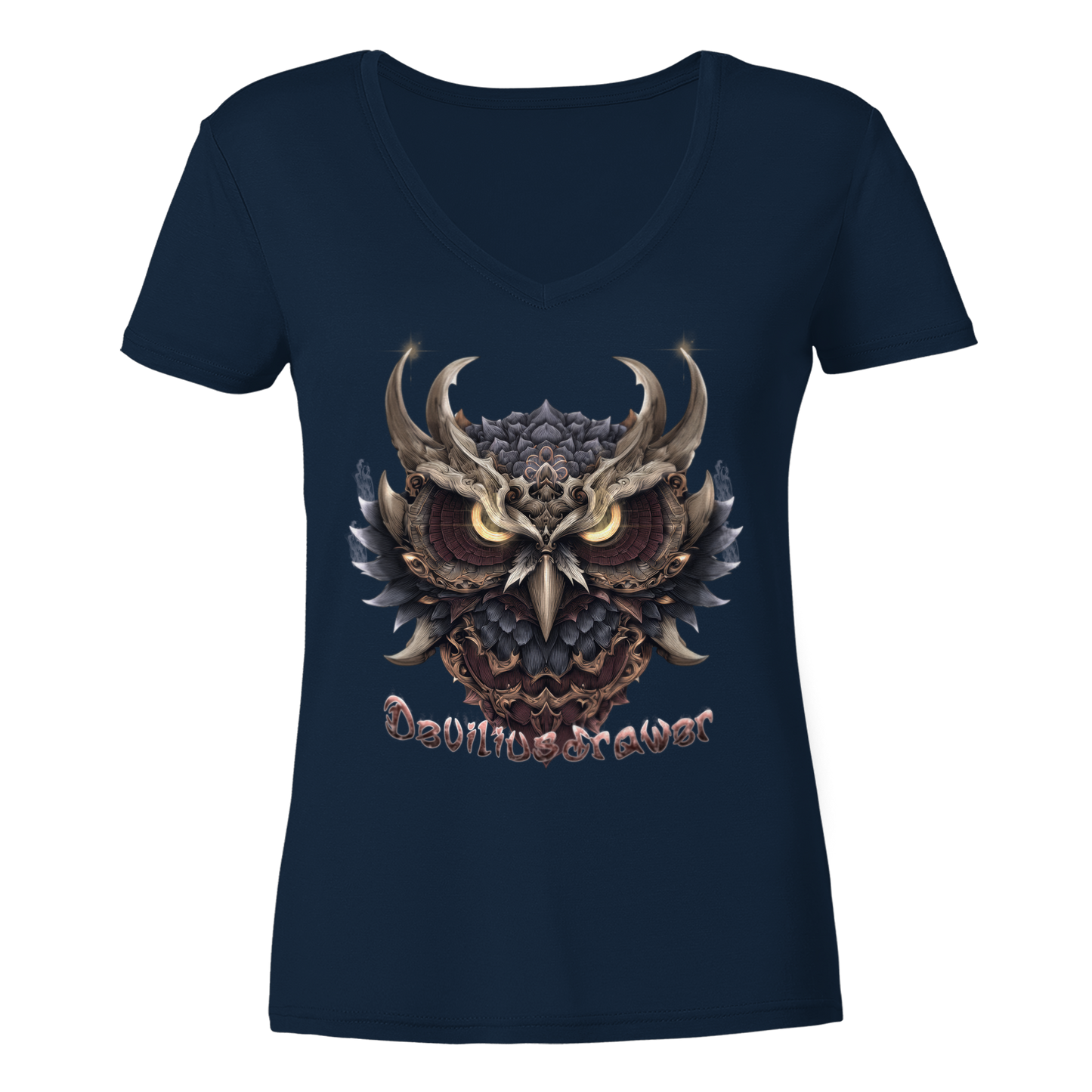 Deviliusdrawer Golden Owl - Ladies V-Neck Shirt
