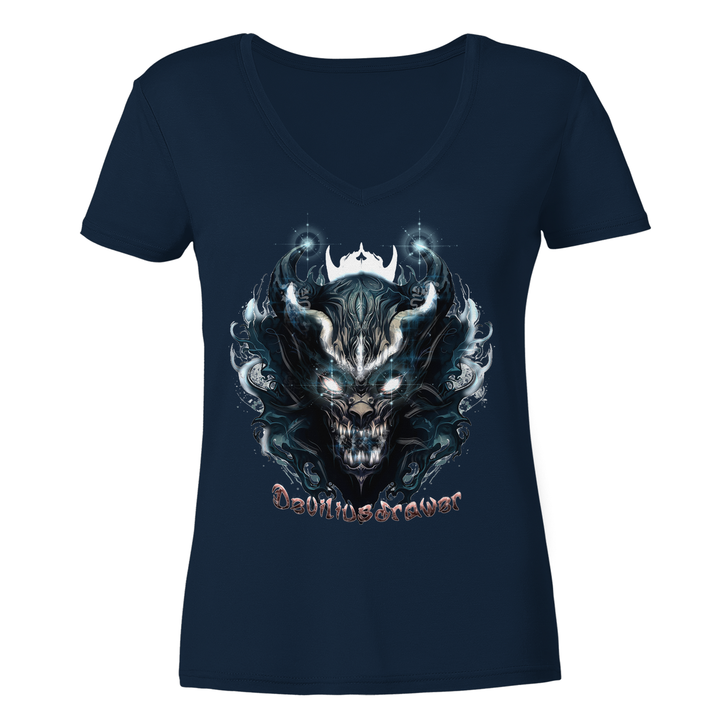Deviliusdrawer Demonic Star - Ladies V-Neck Shirt