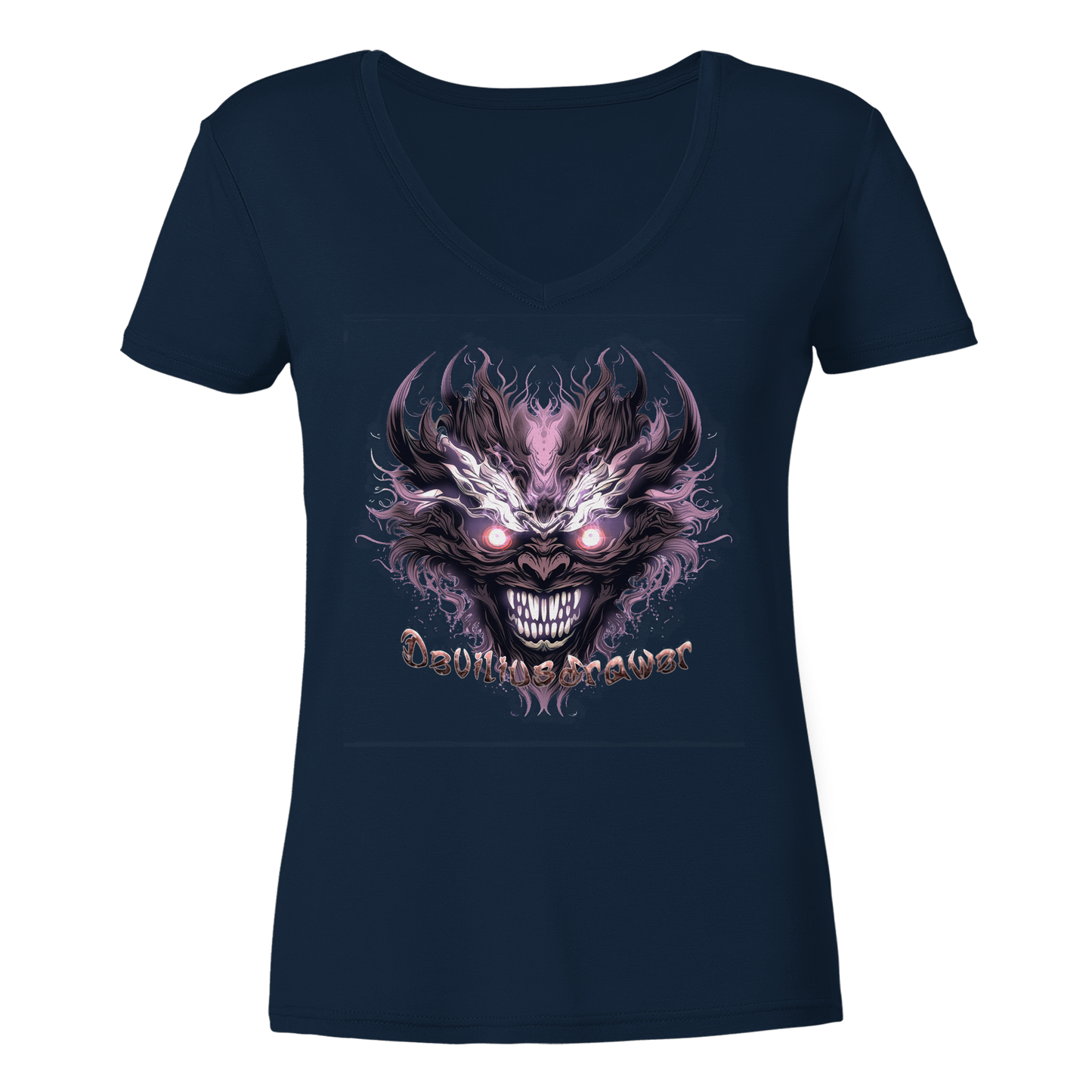 Deviliusdrawer Crazy Mask - Ladies V-Neck Shirt