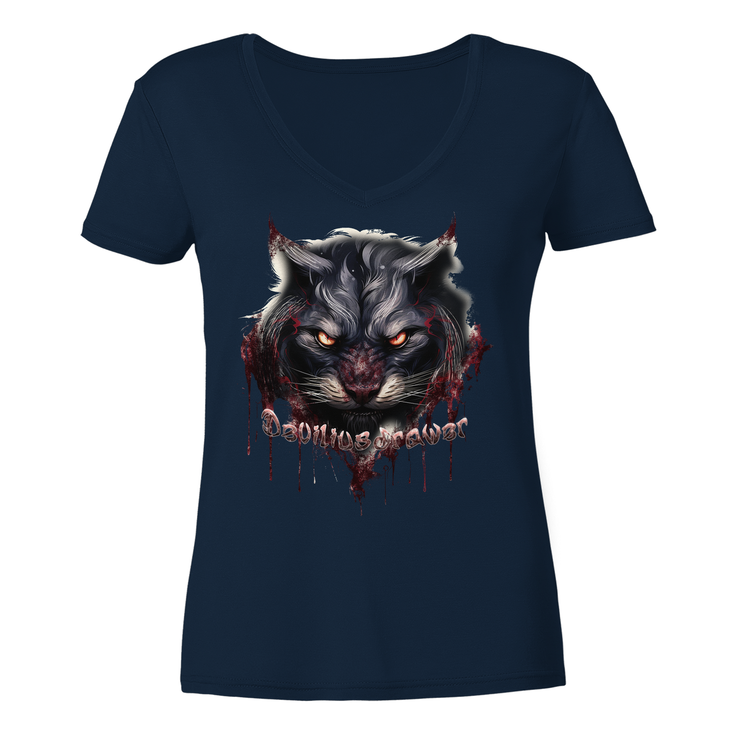 Deviliusdrawer Badass Cat - Ladies V-Neck Shirt