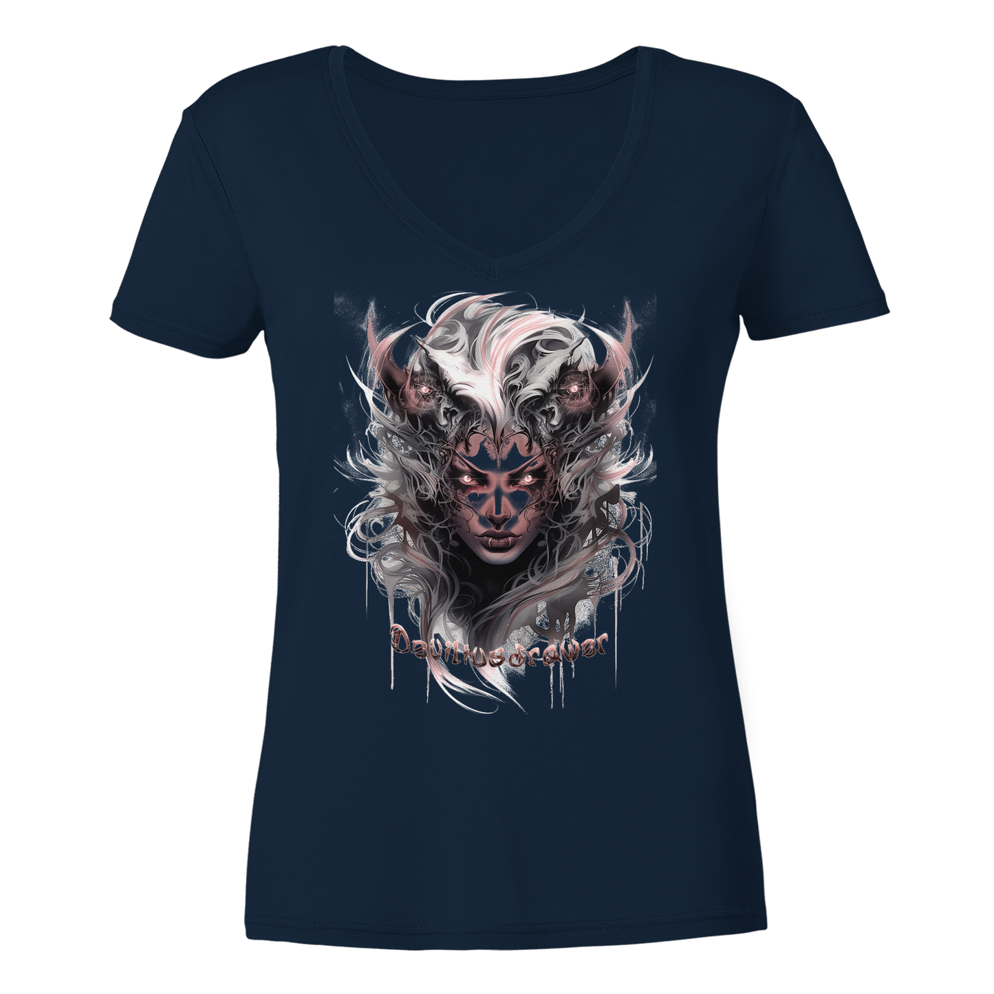Deviliusdrawer Demonic Elf - Ladies V-Neck Shirt