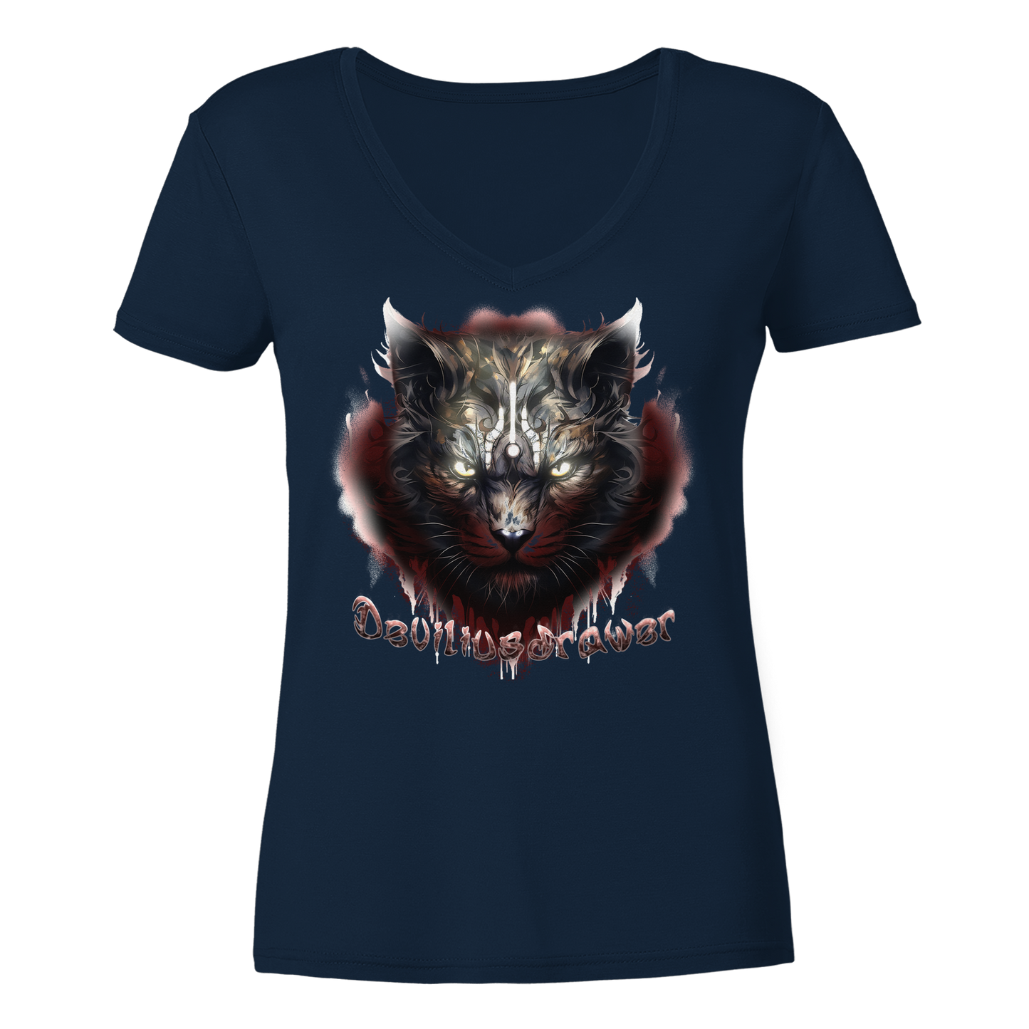 Deviliusdrawer Angry Badass - Ladies V-Neck Shirt