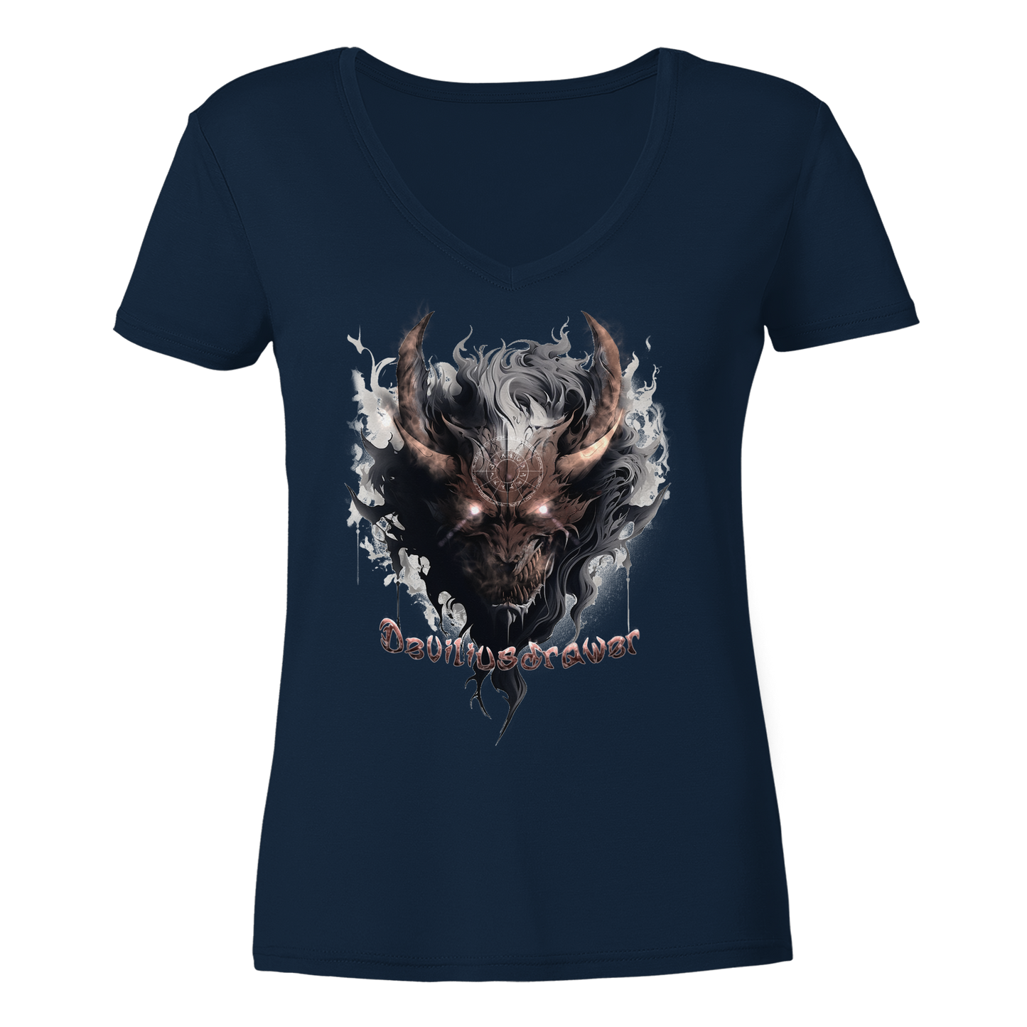 Deviliusdrawer Magic Redeyed Demon - Ladies V-Neck Shirt