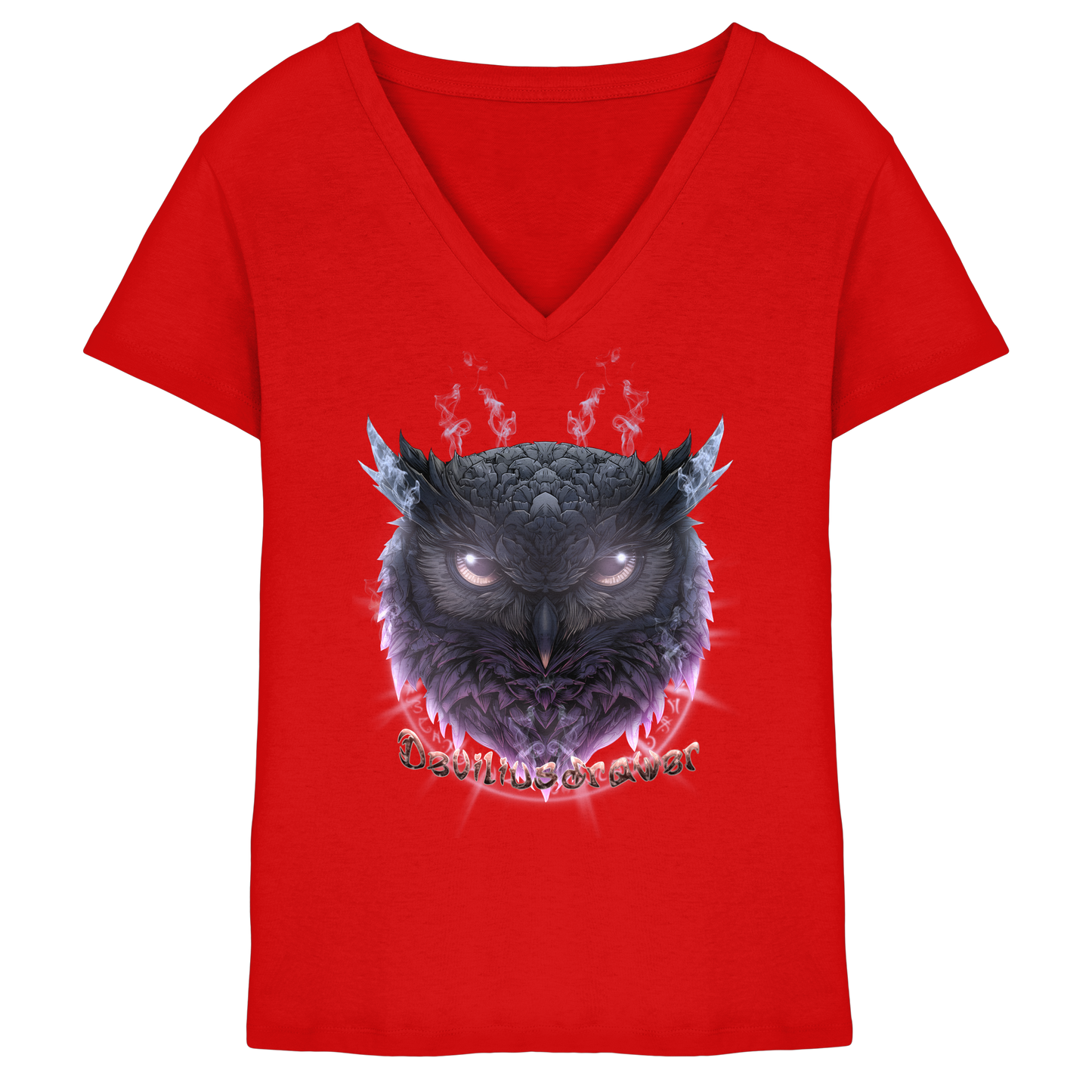 Deviliusdrawer Darkness Owl - Ladies V-Neck Shirt