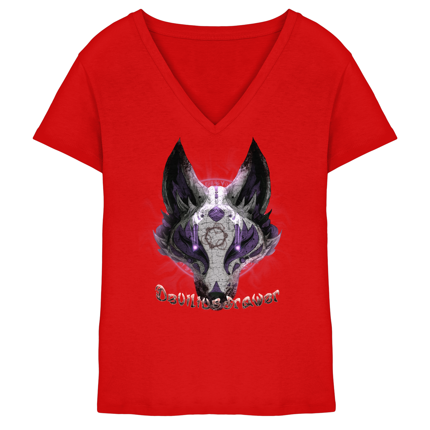 Deviliusdrawer Dark Kitsune - Ladies V-Neck Shirt