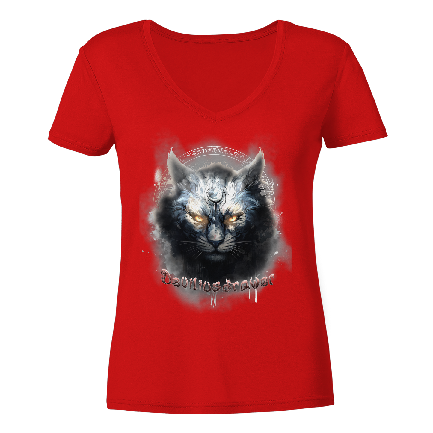 Deviliusdrawer Mysthic Cat - Ladies V-Neck Shirt