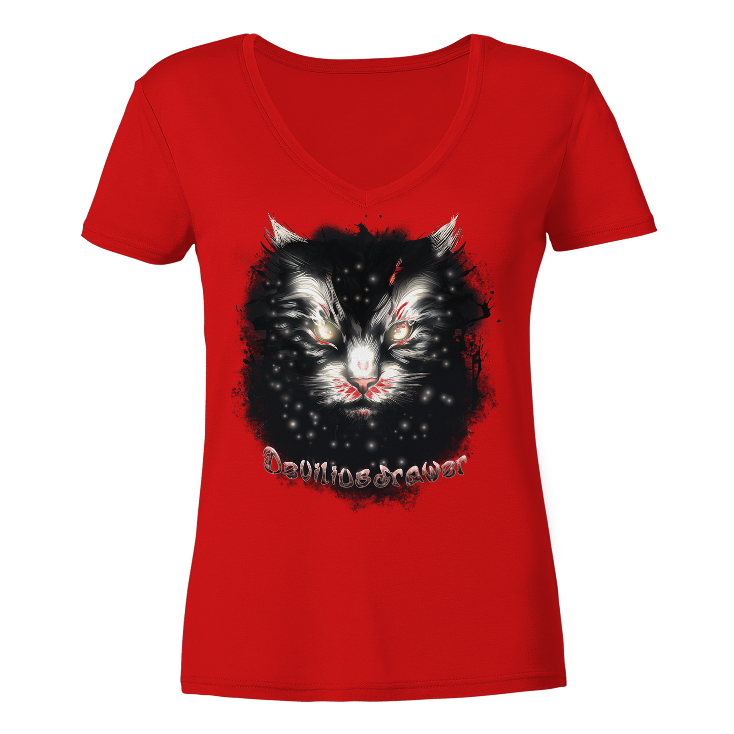 Deviliusdrawer Star Cat - Ladies V-Neck Shirt
