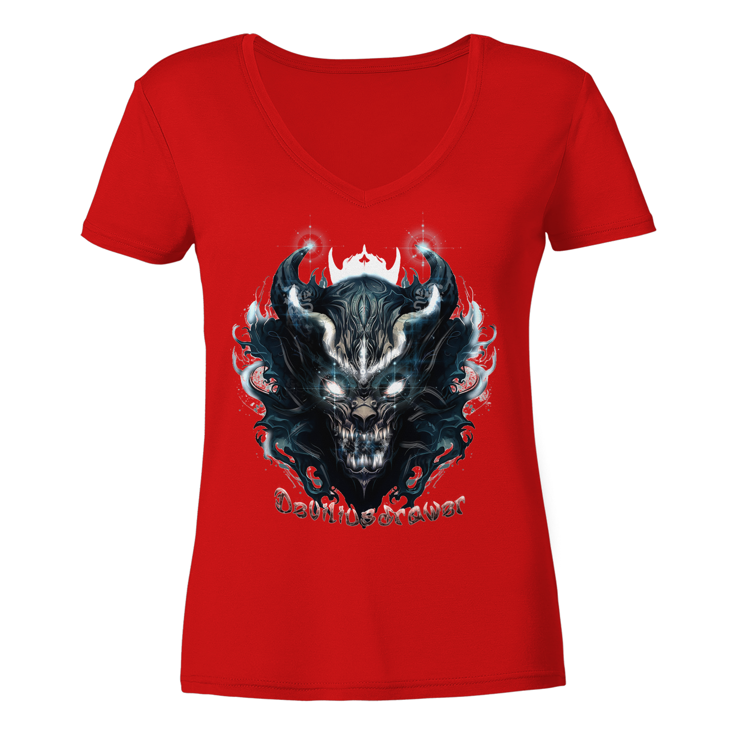 Deviliusdrawer Demonic Star - Ladies V-Neck Shirt