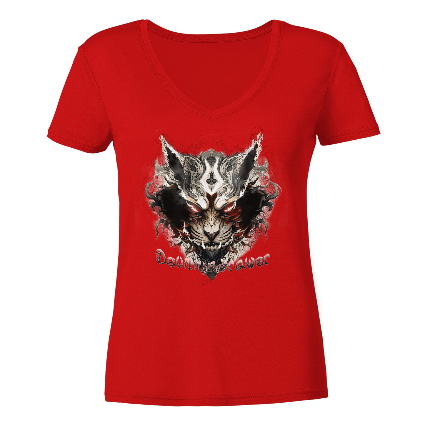 Deviliusdrawer Wild Hotcat  - Ladies V-Neck Shirt