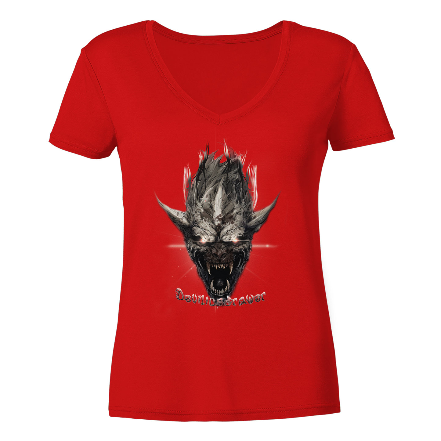 Deviliusdrawer Beast Wearwolf - Ladies V-Neck Shirt