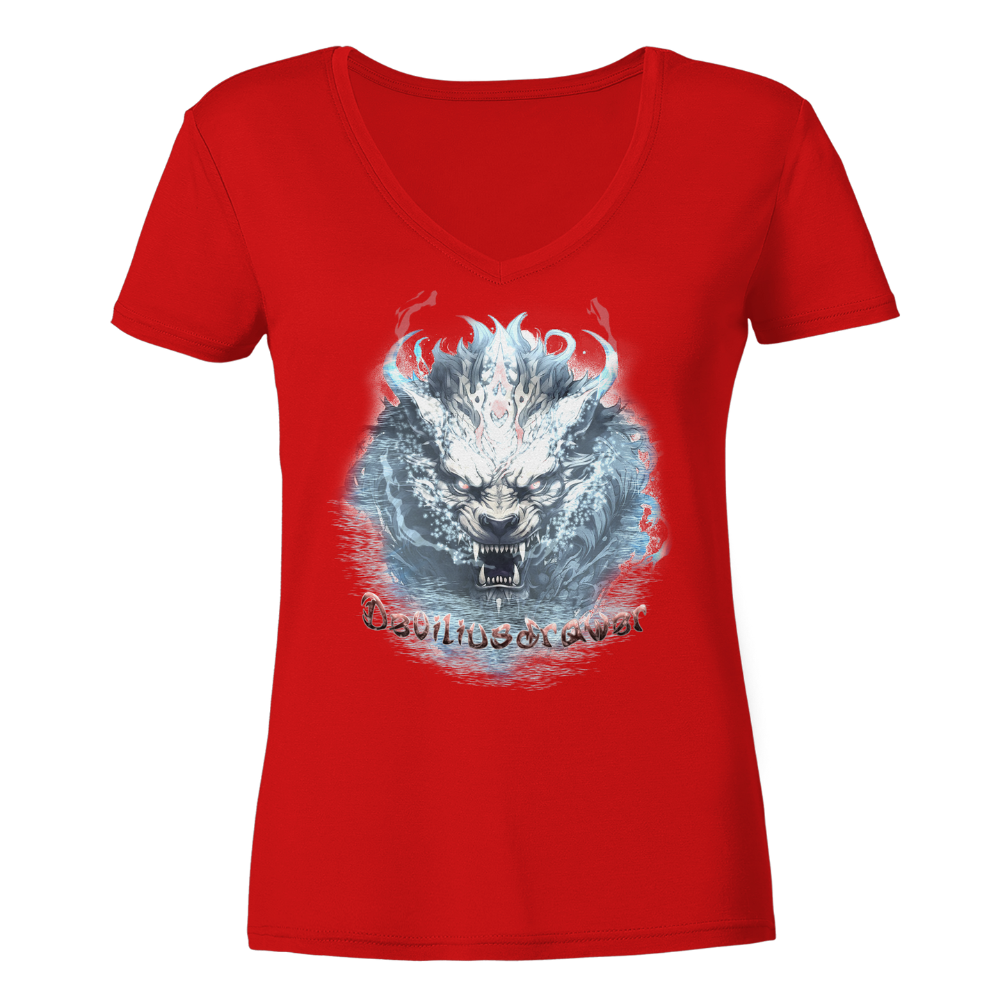 Deviliusdrawer Water Tiger - Ladies V-Neck Shirt