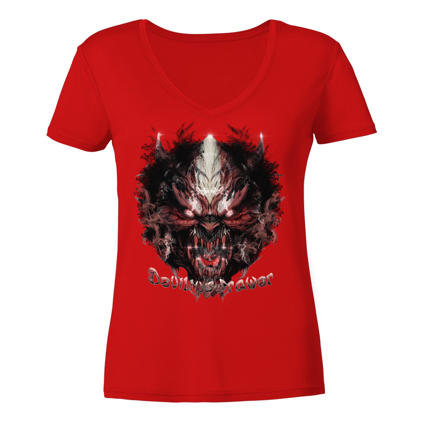 Deviliusdrawer Bloody Demon Vampire - Ladies V-Neck Shirt