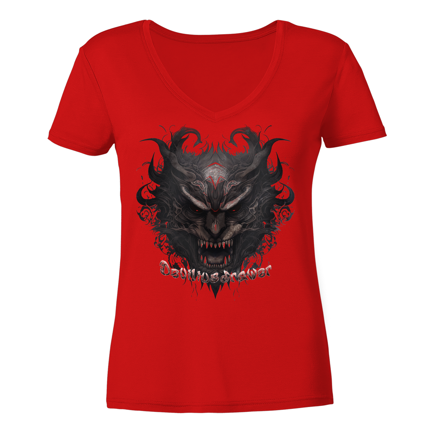 Deviliusdrawer Devils Demon - Ladies V-Neck Shirt