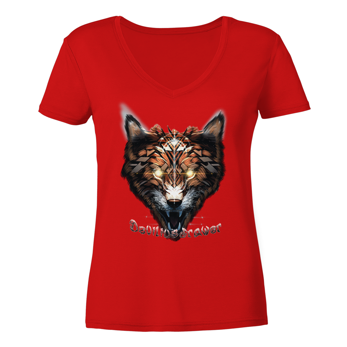 Deviliusdrawer Foxwolf - Ladies V-Neck Shirt