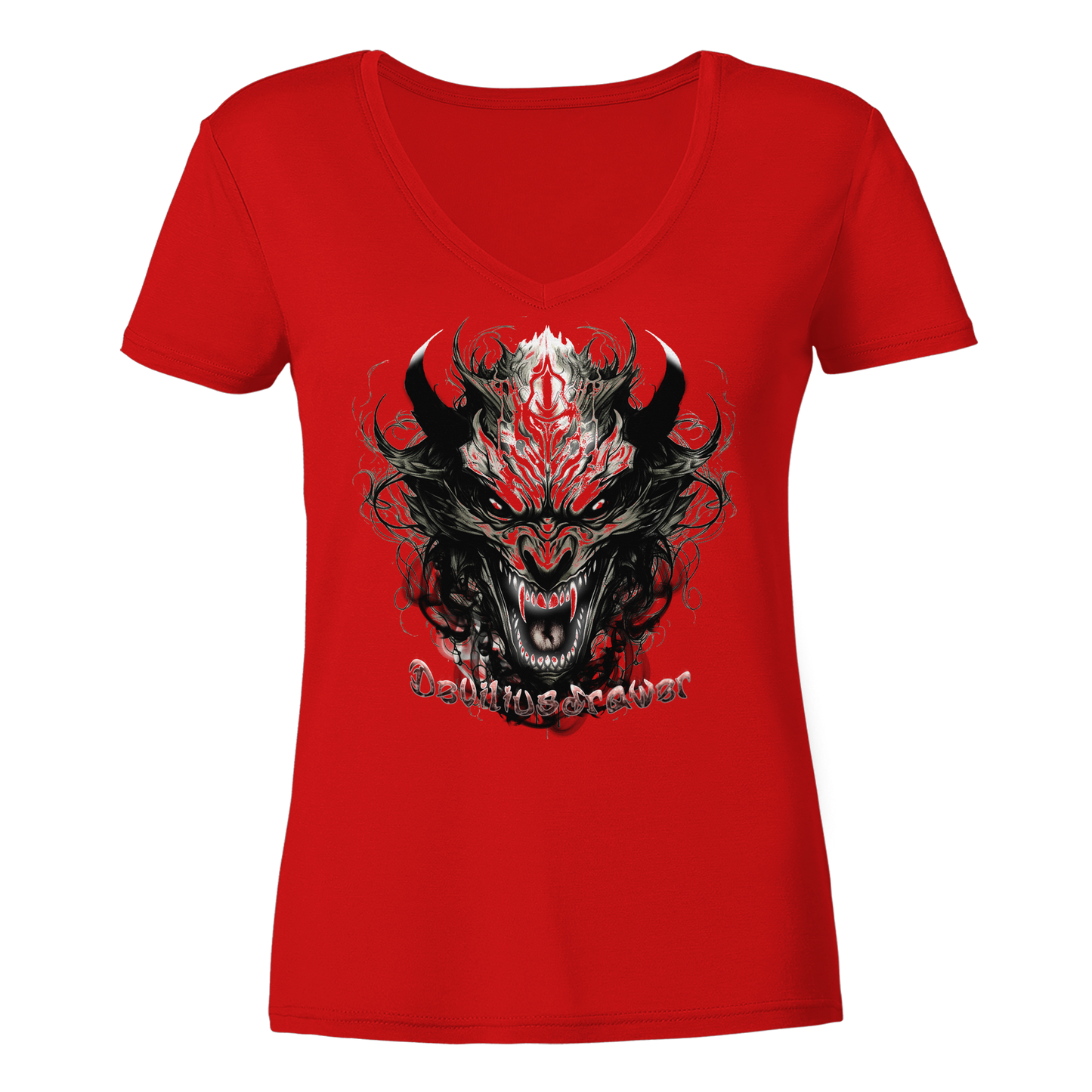 Deviliusdrawer Devil Vampire - Ladies V-Neck Shirt