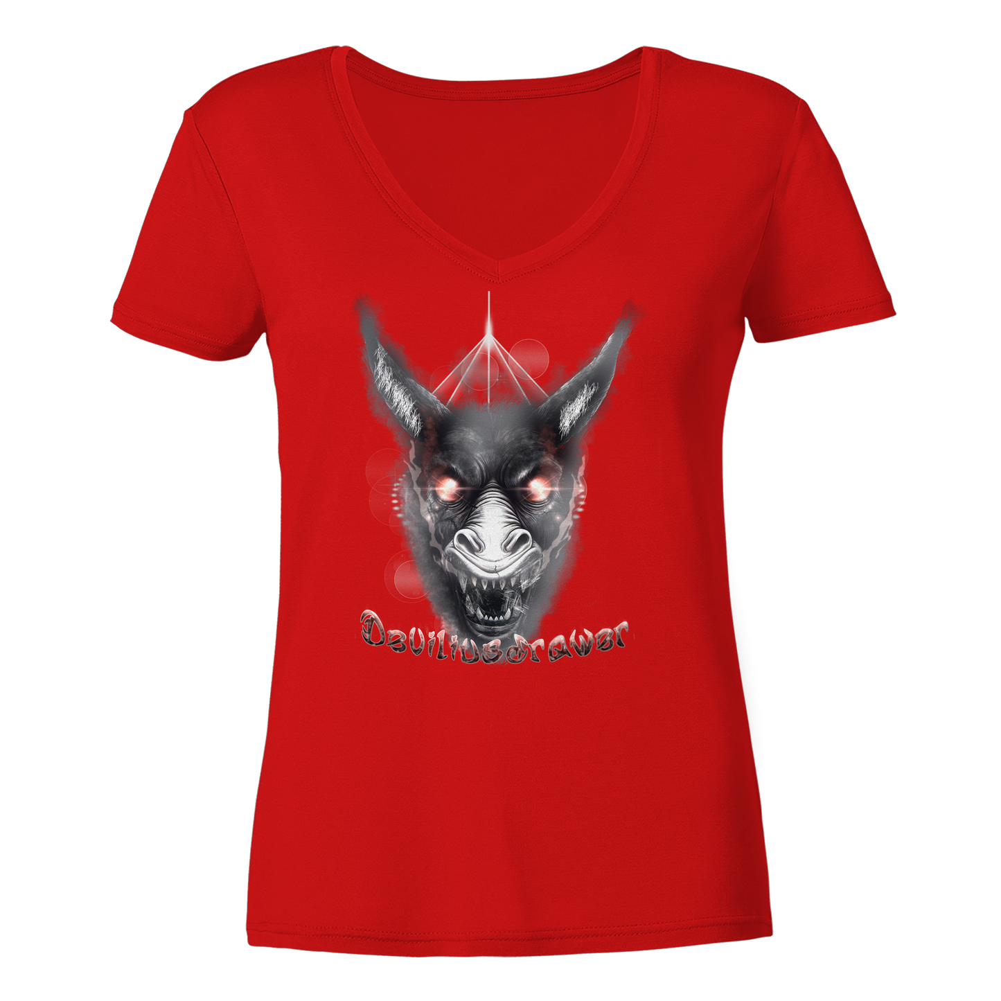 Deviliusdrawer Evil Donkey - Ladies V-Neck Shirt