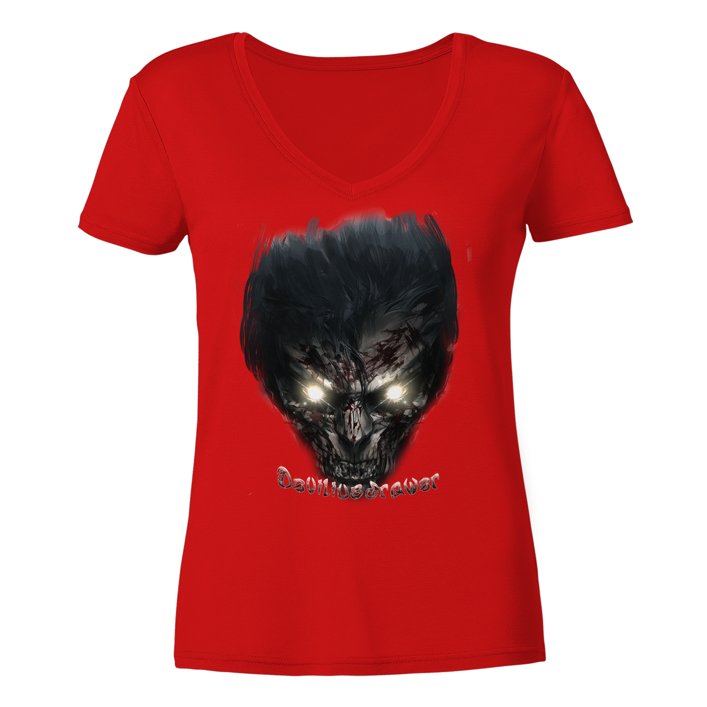 Deviliusdrawer Dark Zombie - Ladies V-Neck Shirt