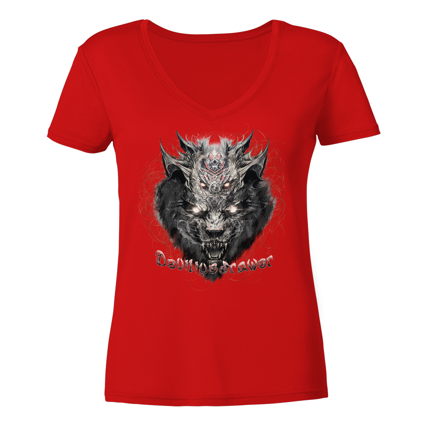 Deviliusdrawer Magical Beast Cat - Ladies V-Neck Shirt