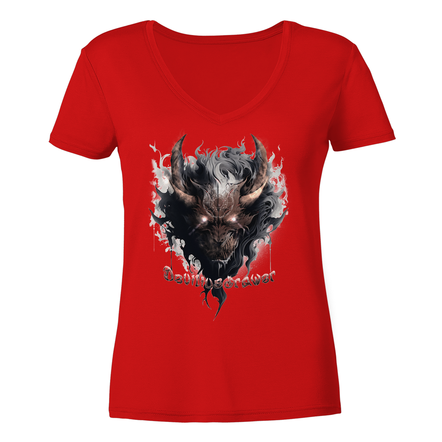 Deviliusdrawer Magic Redeyed Demon - Ladies V-Neck Shirt