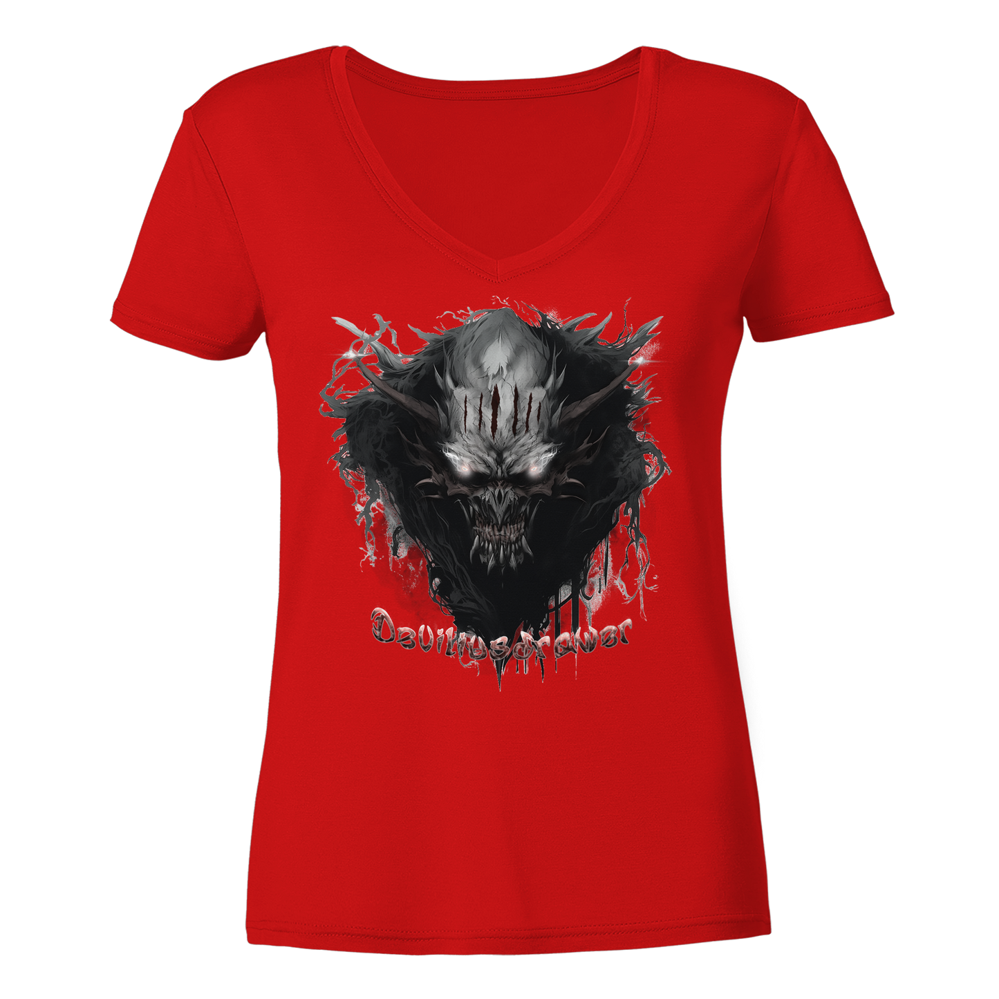 Deviliusdrawer Dark Smoke Demon - Ladies V-Neck Shirt